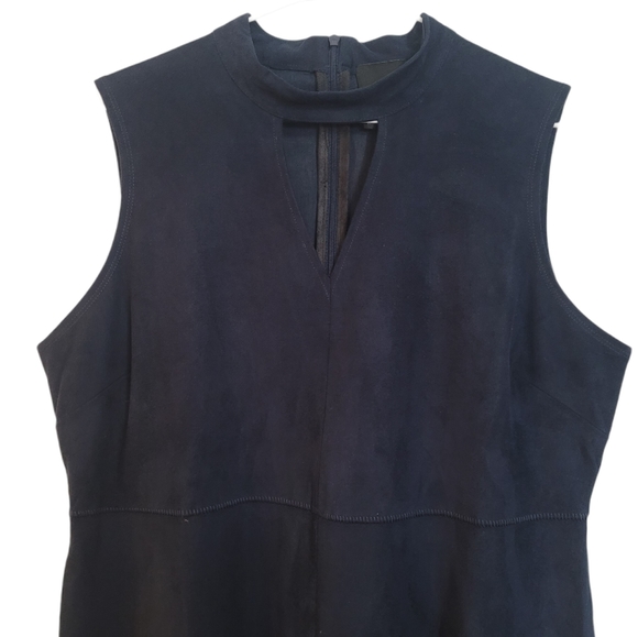 Lysse Navy Faux Suede Mini Cocktail Party Dress - Picture 3 of 7